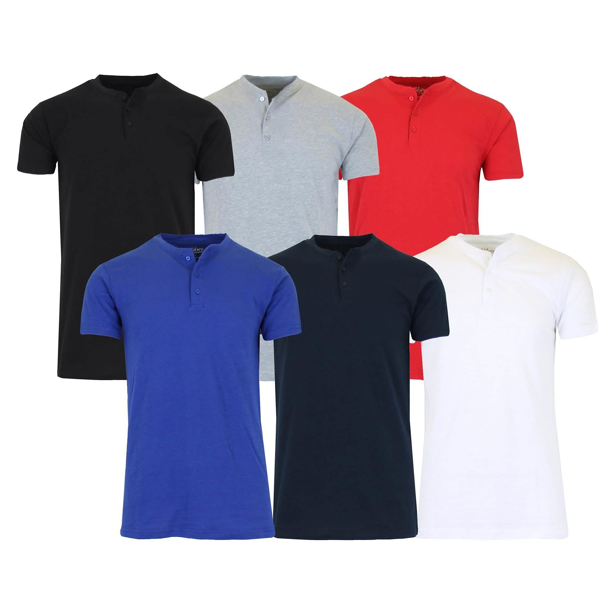 3-Pack Men's Slim Fitting Short Sleeve Henley Slub Tee Men's Clothing - DailySale