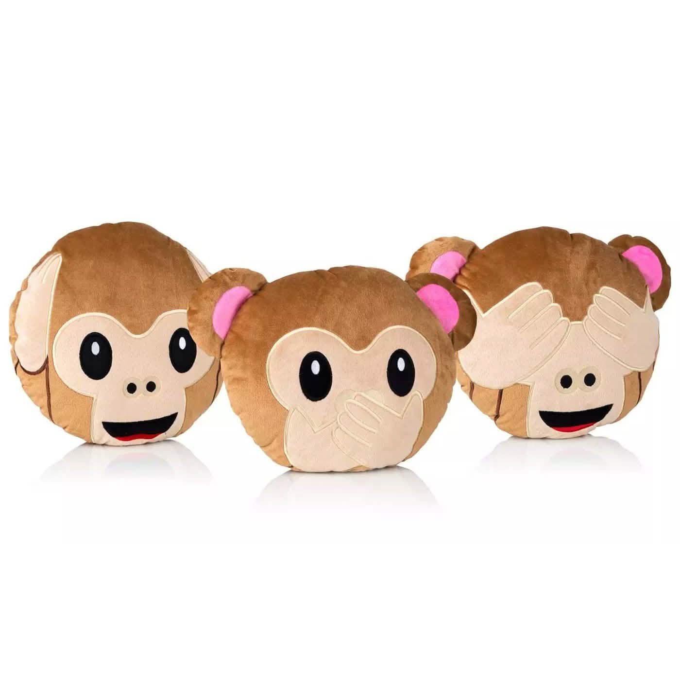 3-Pack: Monkey Emoji Pillows Bedding - DailySale