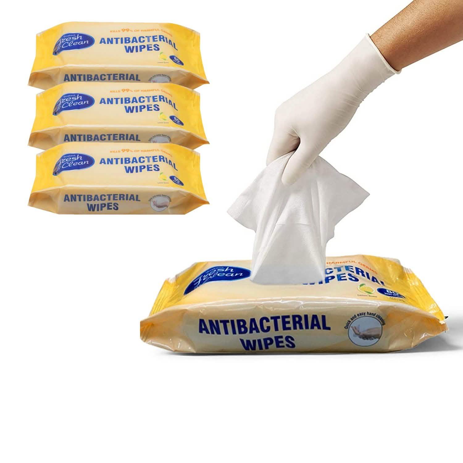 3-Pack Of Fresh N Clean Antibacterial Wipes Face Masks & PPE - DailySale