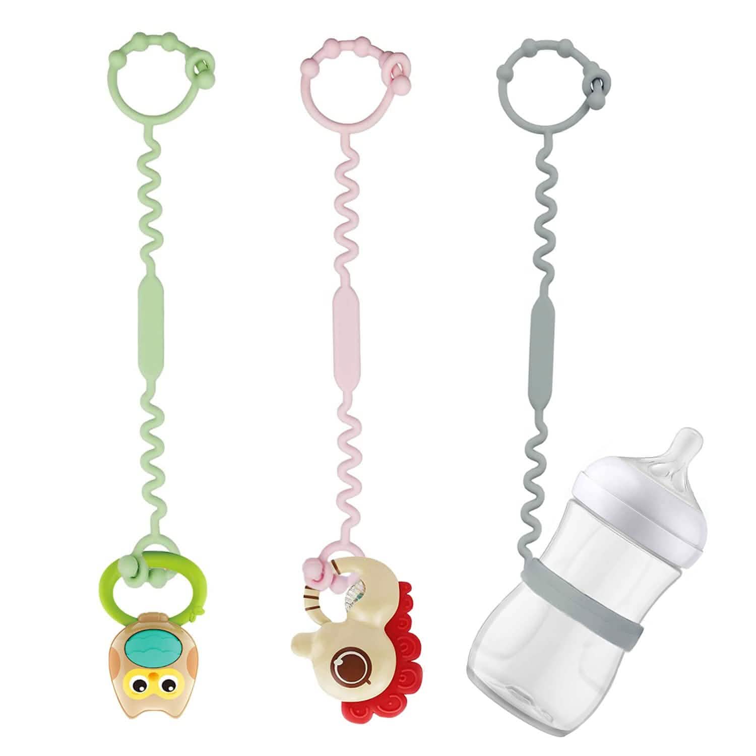 3-Pack: Pacifier Holder Clip with self-Adjusting Bayonet Baby - DailySale