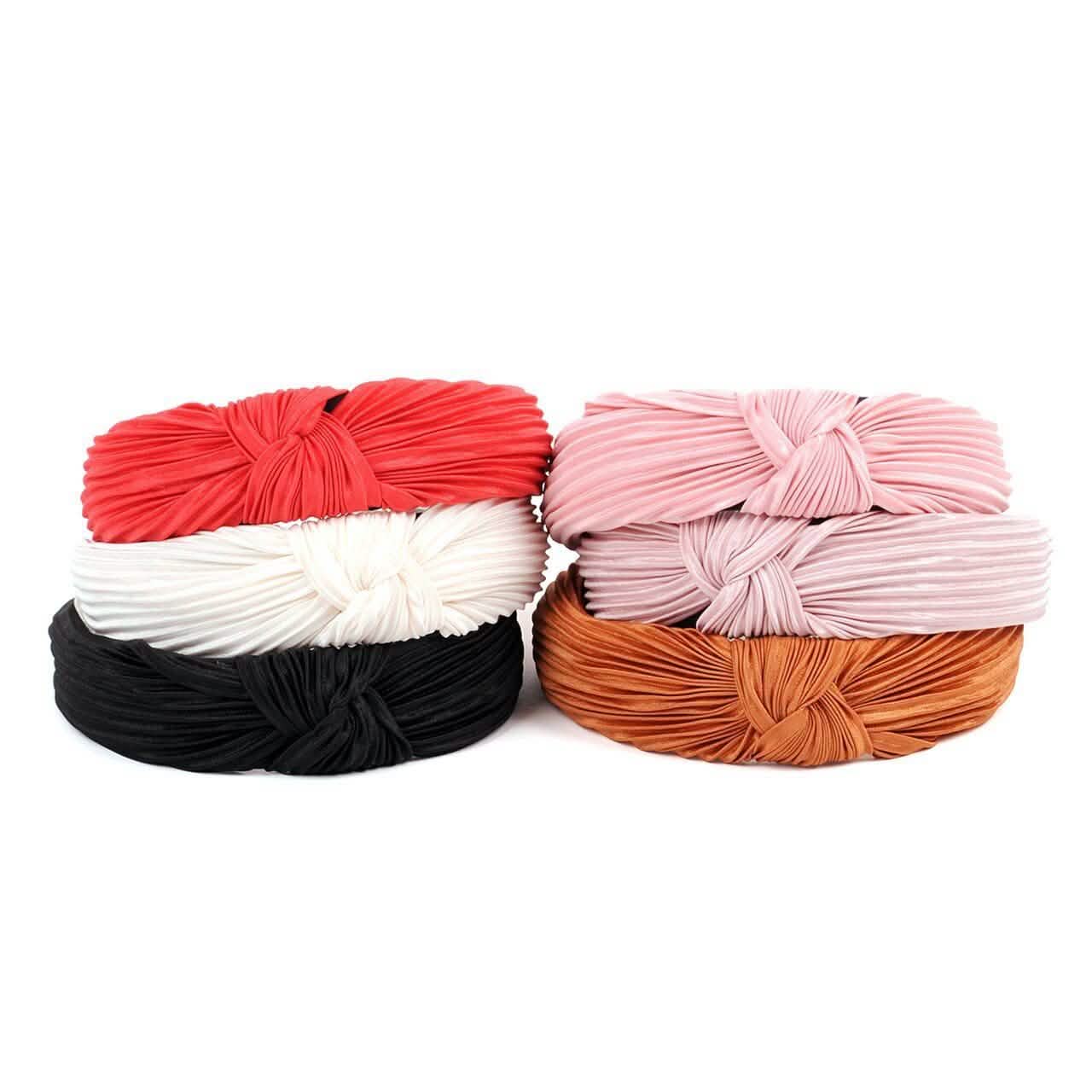 3-Pack: Pleated Solid "C" Shaped Head Band Women's Accessories - DailySale