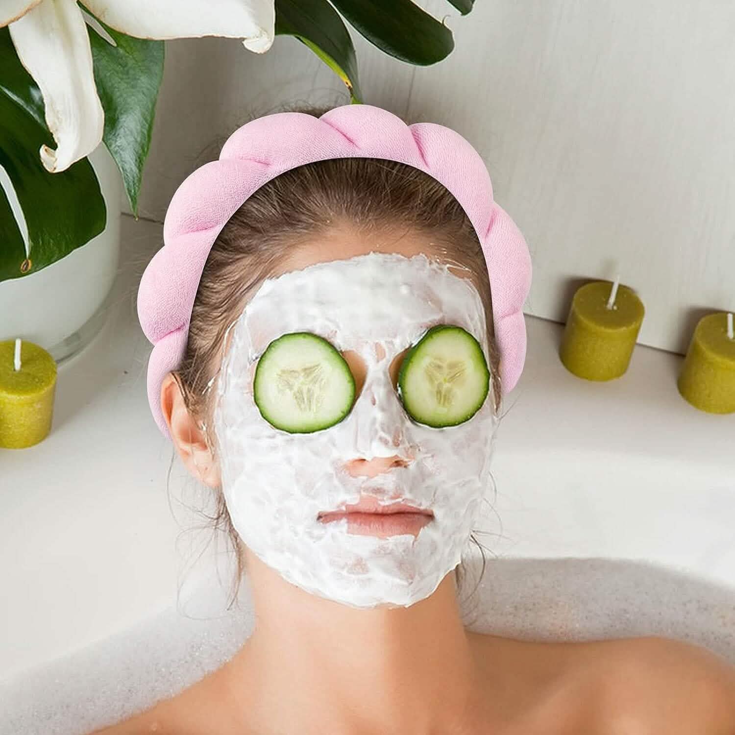 3-Pack: Puffy Terry Towel Cloth Fabric Sponge Face Wash Head Band Women's Shoes & Accessories - DailySale