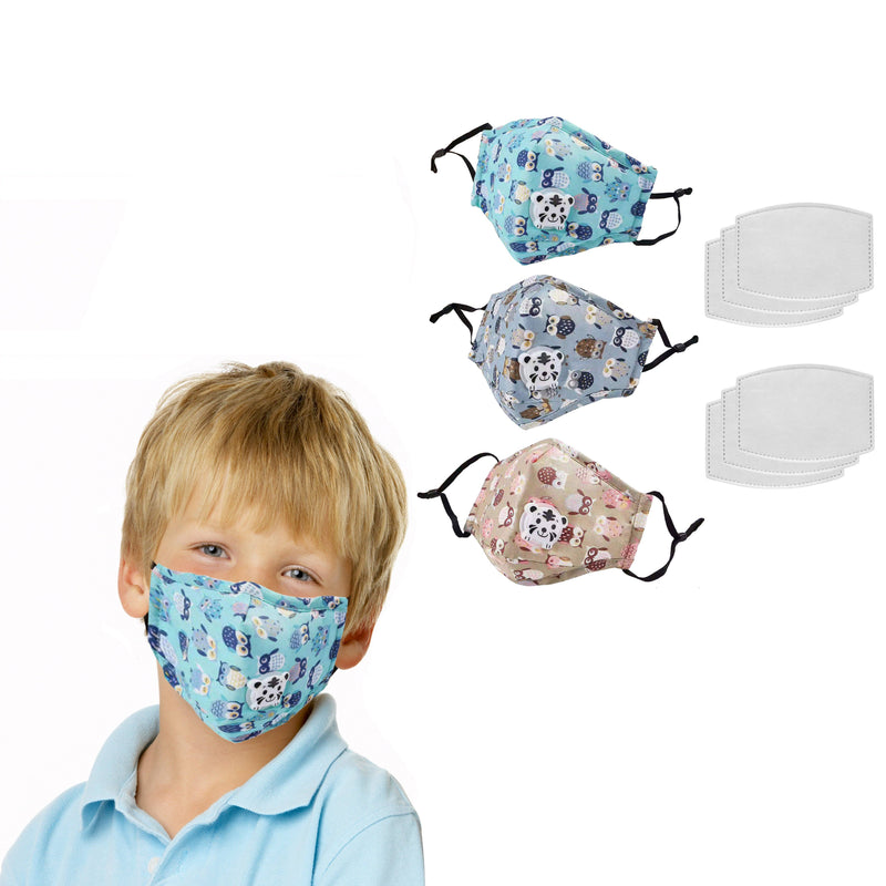 3-Pack: Reusable Kids Face Mask with 6 Filters and Adjustable Earloop Face Masks & PPE Boys - DailySale