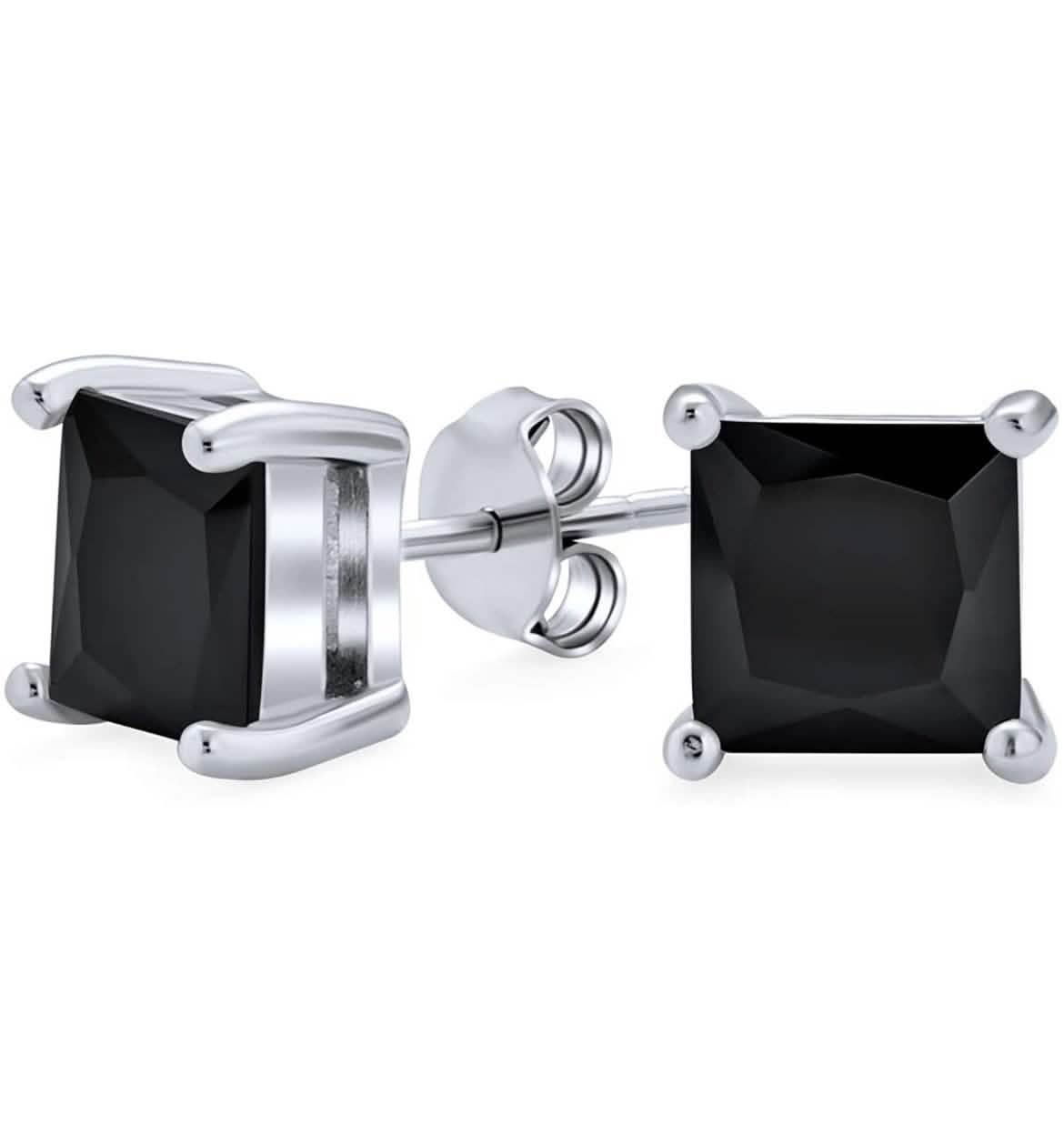 3-Pack: Sterling Silver Princess Cut Studs Earrings - DailySale
