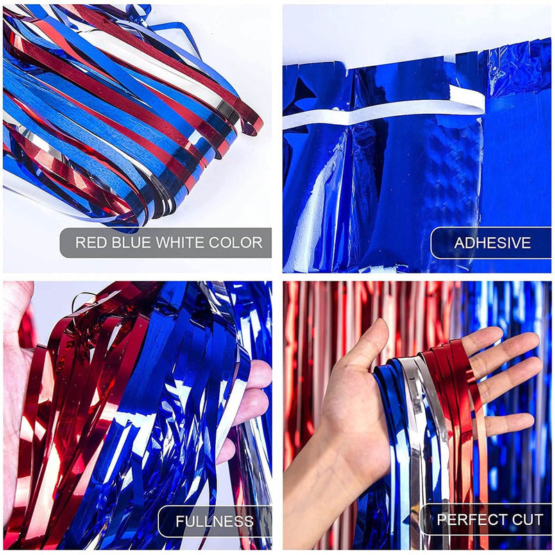 3-Pack: Tinsel Foil Fringe Curtains Holiday Decor & Apparel - DailySale