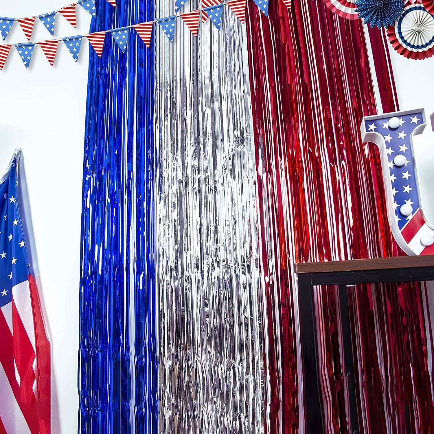3-Pack: Tinsel Foil Fringe Curtains Holiday Decor & Apparel - DailySale