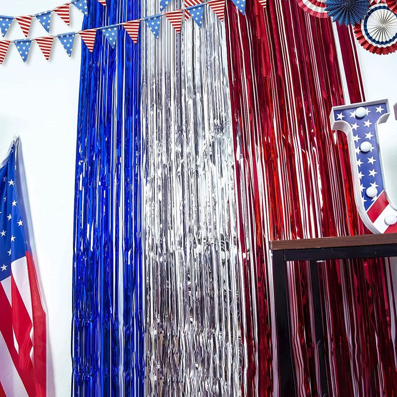 3-Pack: Tinsel Foil Fringe Curtains Holiday Decor & Apparel - DailySale