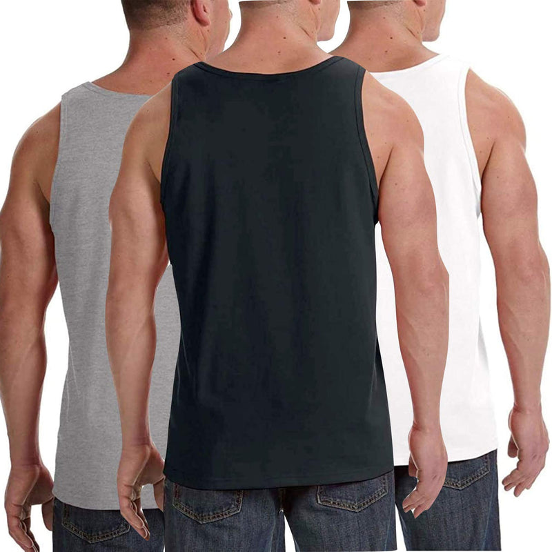 3-Pack: ToBeInStyle Men's Premium Cotton Muscle Tank Tops