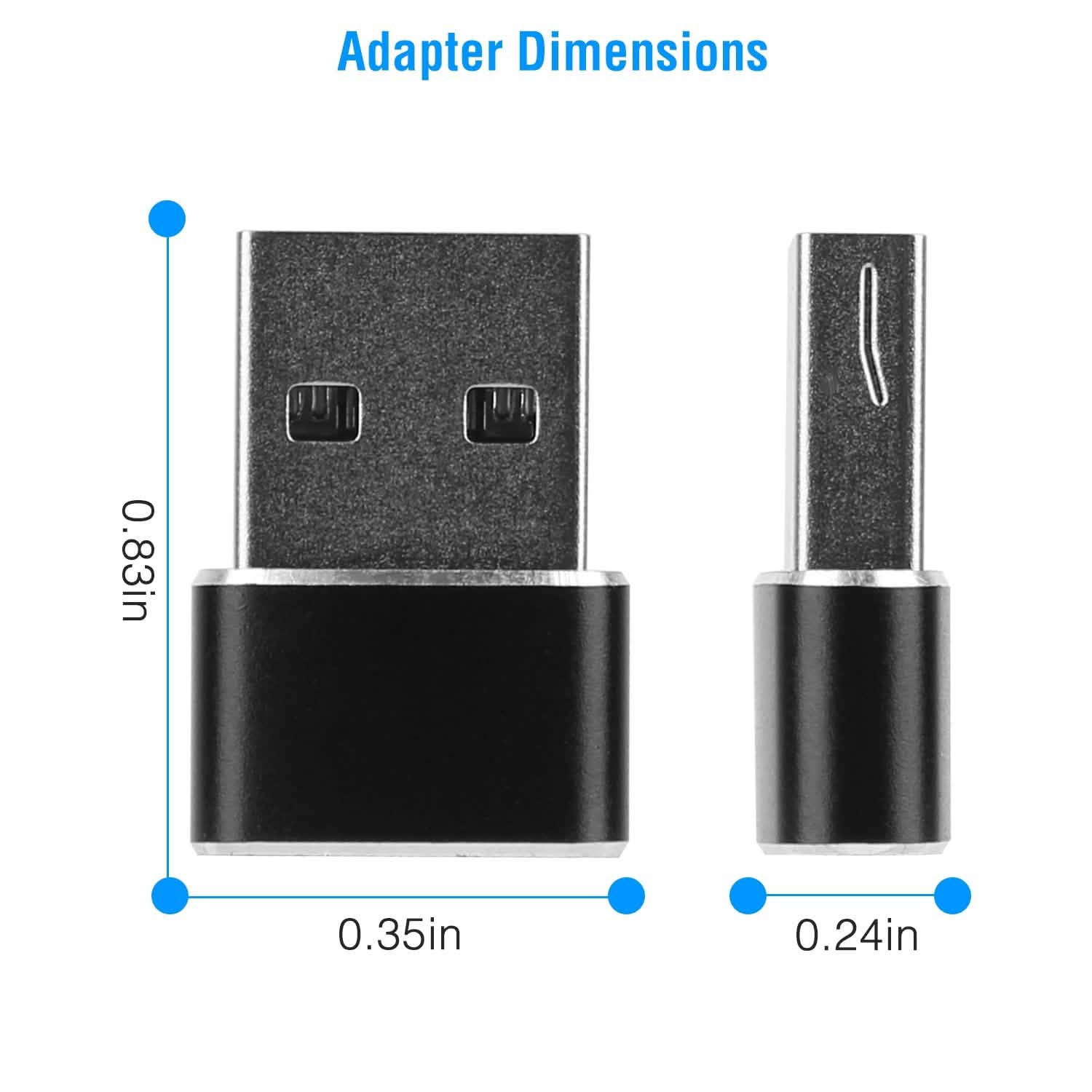 3-Pack: USB C Type-C Female to USB Type A Male Port Converter Mobile Accessories - DailySale
