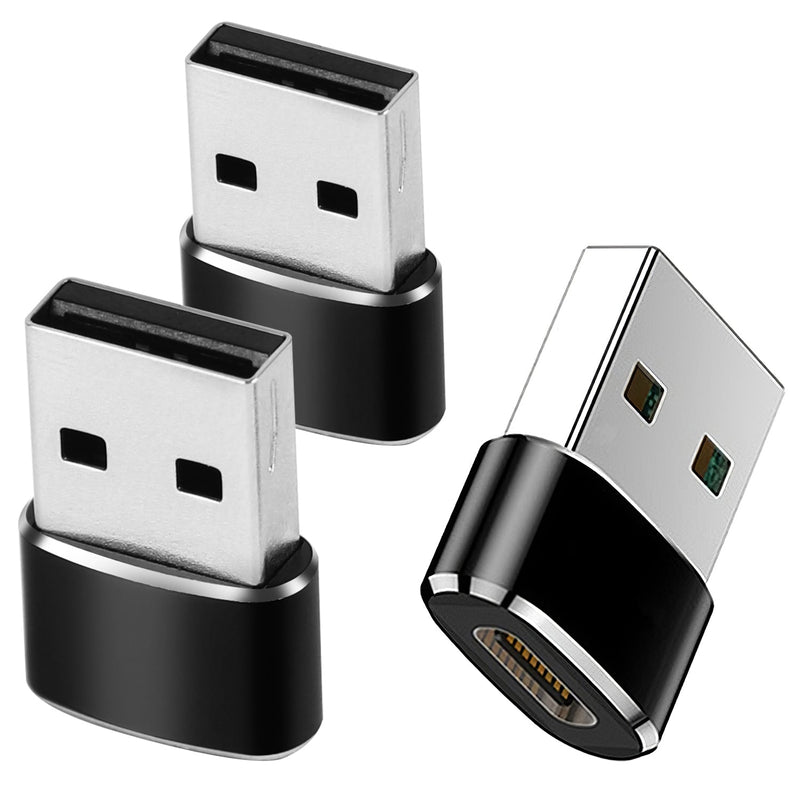 3-Pack: USB C Type-C Female to USB Type A Male Port Converter Mobile Accessories - DailySale