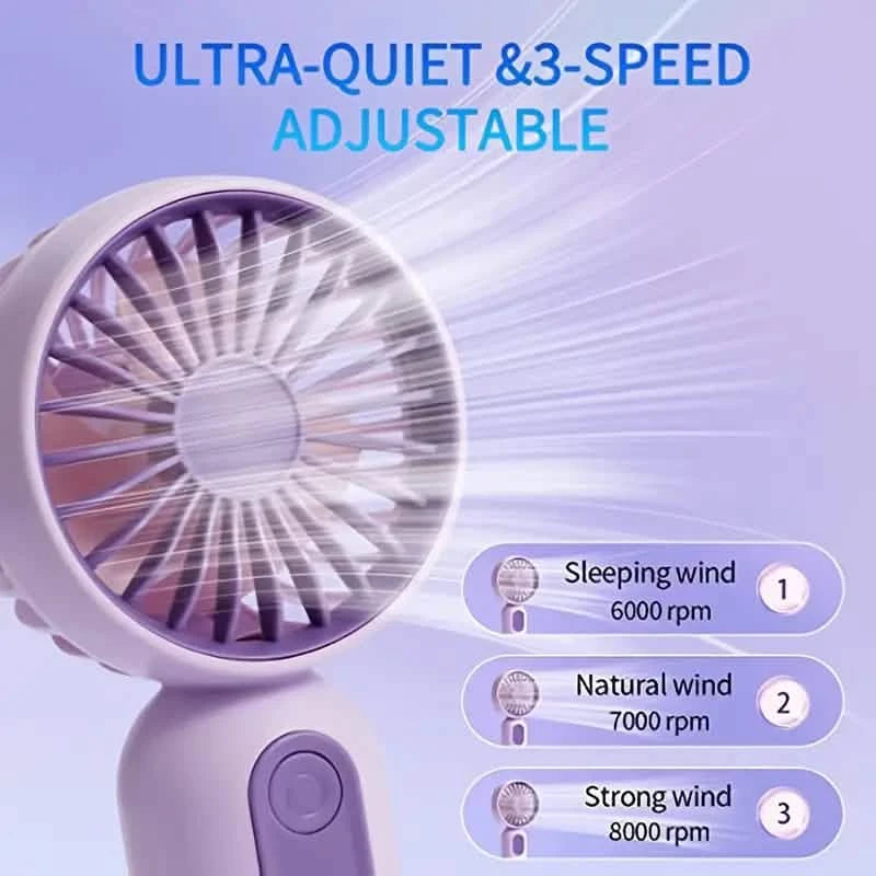 3-Pack: USB Rechargeable Mini Portable Fan with 3 Speeds Sports & Outdoors - DailySale