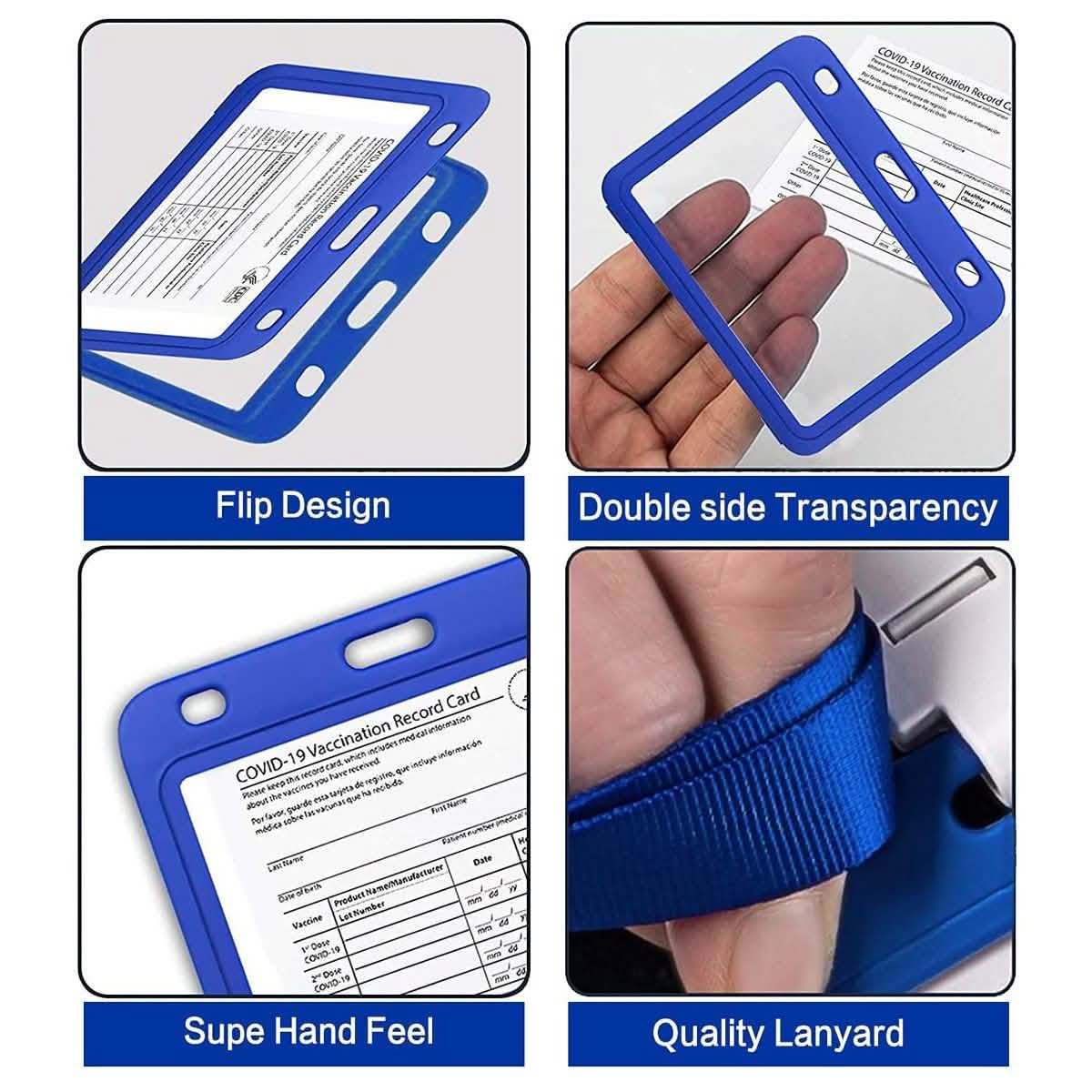 3-Pack: Waterproof Hard Case CDC Vaccination Card Immunization Record Holder With Lanyards Face Masks & PPE - DailySale