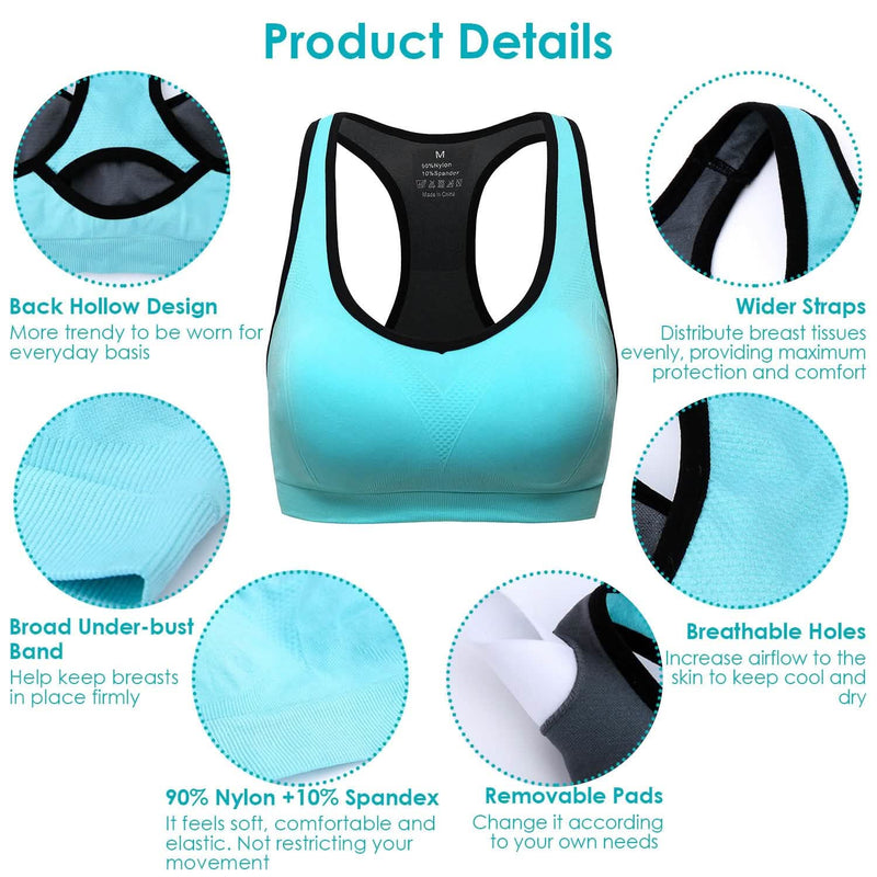 3-Pack: Women Padded Sports Bras Women's Swimwear & Lingerie - DailySale
