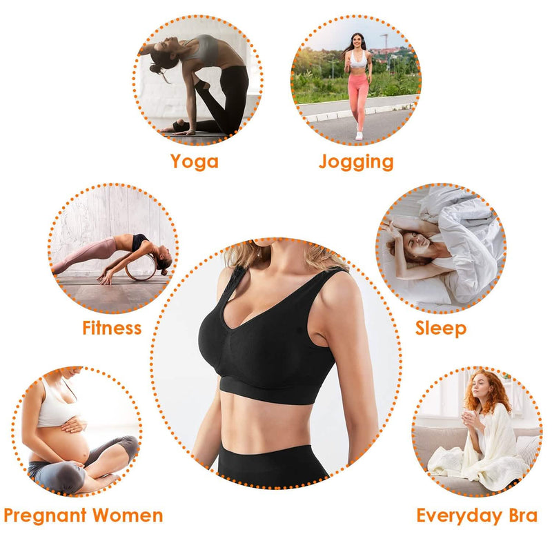 3-Pack: Women Seamless Wire-free Bra for Fitness Workout Women's Lingerie - DailySale