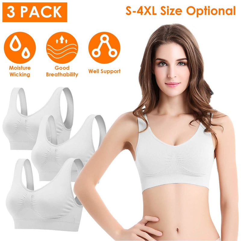 3-Pack: Women Seamless Wire-free Bra for Fitness Workout Women's Lingerie - DailySale