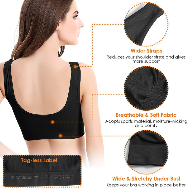 3-Pack: Women Seamless Wire-free Bra for Fitness Workout Women's Lingerie - DailySale