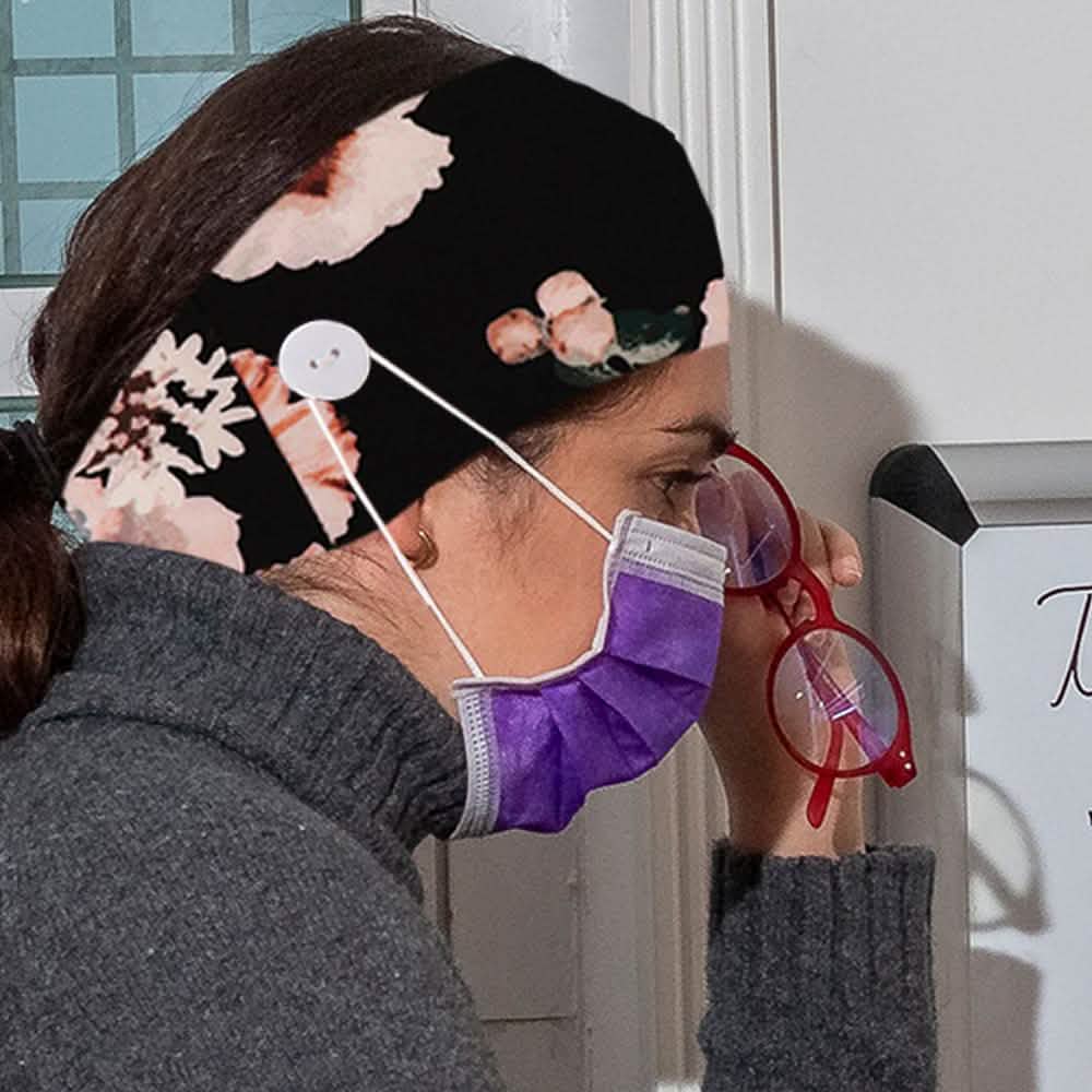 3-Pack: Women's Comfy Stretchy Headband With Buttons For Face Masks and Covers Women's Accessories - DailySale