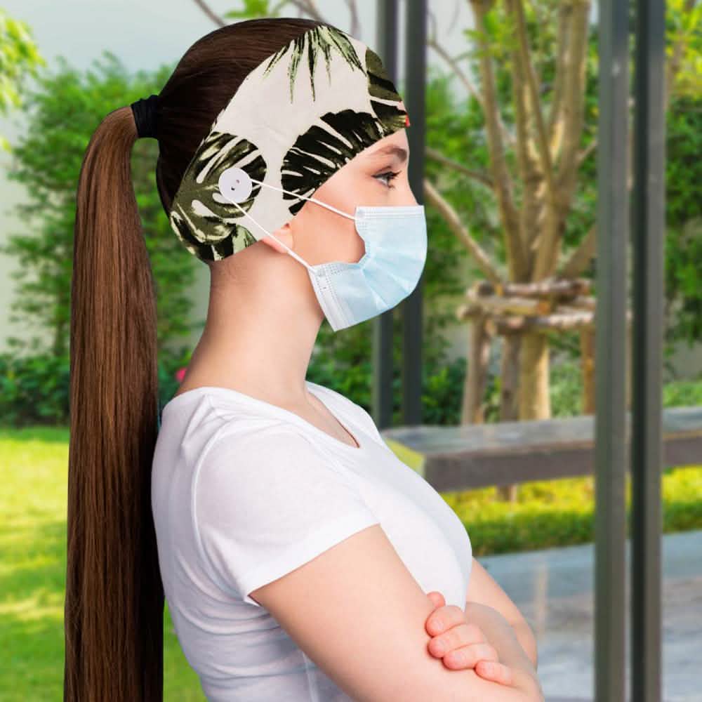 3-Pack: Women's Comfy Stretchy Headband With Buttons For Face Masks and Covers Women's Accessories - DailySale