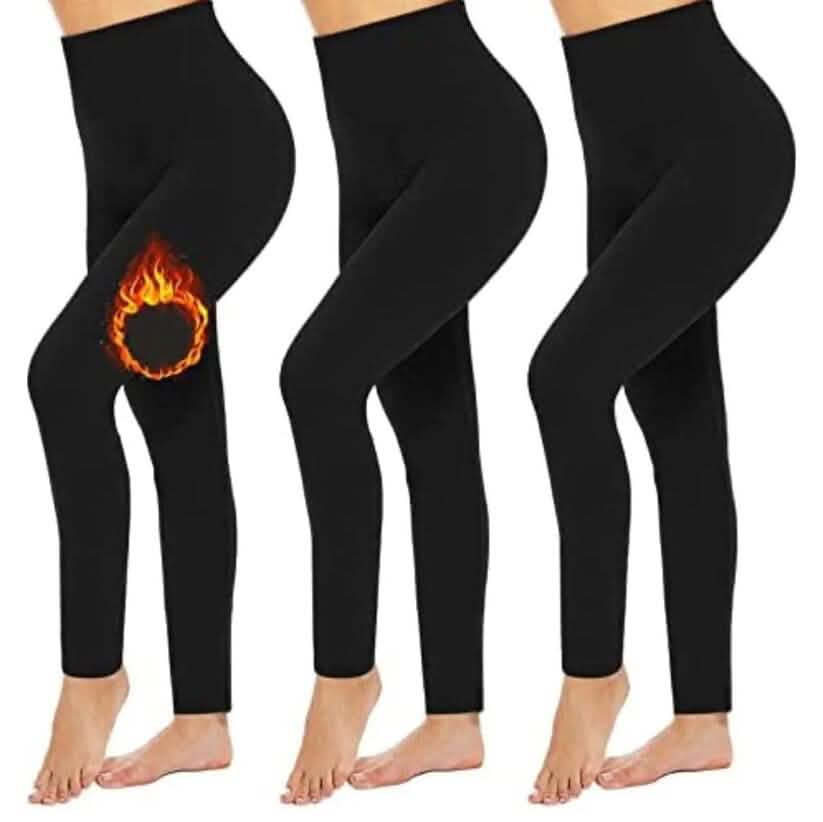 3-Pack: Women’s Fleece Lined Leggings High Waist Soft Stretchy Warm Leggings Women's Bottoms Black - DailySale