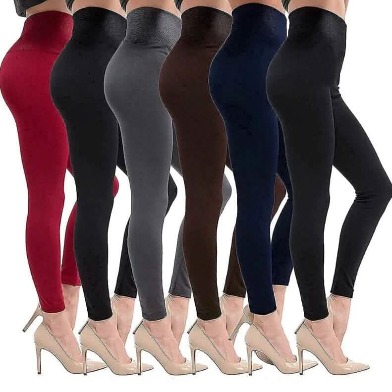 3-Pack: Women’s Fleece Lined Leggings High Waist Soft Stretchy Warm Leggings Women's Bottoms - DailySale