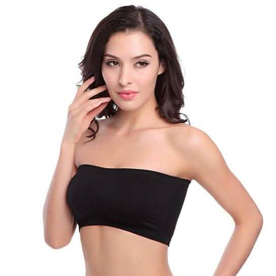 3-Pack: Women's Seamless Strapless Bandeau Crop Tube Top Bra Padded Bralettes Women's Clothing - DailySale