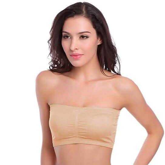 3-Pack: Women's Seamless Strapless Bandeau Crop Tube Top Bra Padded Bralettes Women's Clothing - DailySale