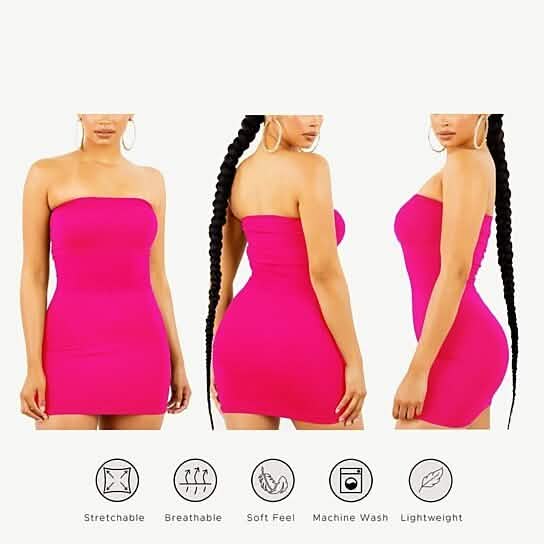 3-Pack: Women's Seamless Strapless Tube Dress Women's Dresses - DailySale