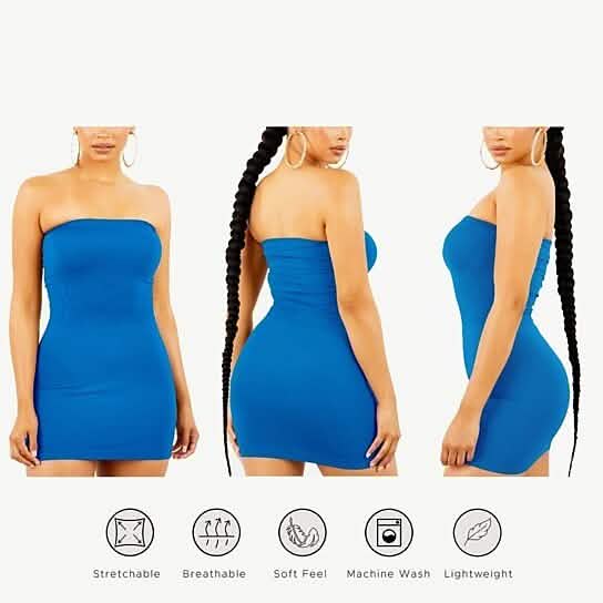 3-Pack: Women's Seamless Strapless Tube Dress Women's Dresses - DailySale