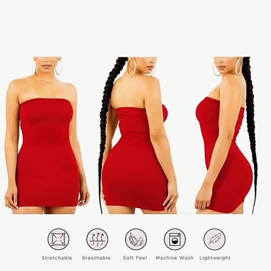 3-Pack: Women's Seamless Strapless Tube Dress Women's Dresses - DailySale