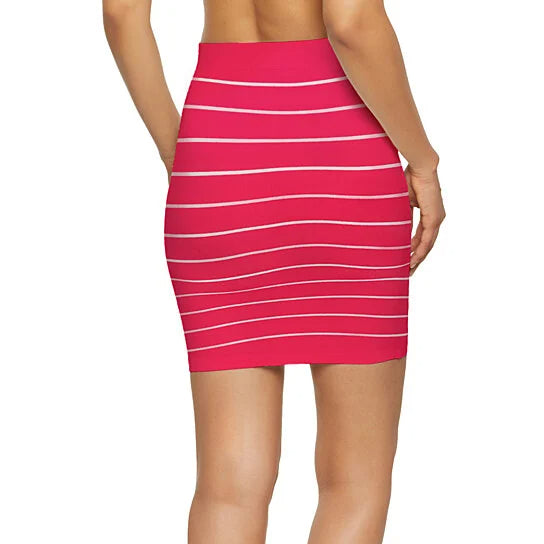 3-Pack: Women's Striped Seamless Microfiber Slim Nylon Pull-On Closure Mini Skirts Women's Bottoms - DailySale