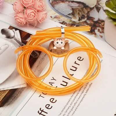 3-Pack:Creative Fun Glasses Straw Crazy Funny Art Straw Holiday Decor & Apparel Orange - DailySale