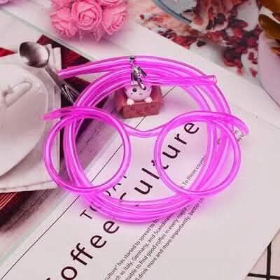 3-Pack:Creative Fun Glasses Straw Crazy Funny Art Straw Holiday Decor & Apparel Rose - DailySale
