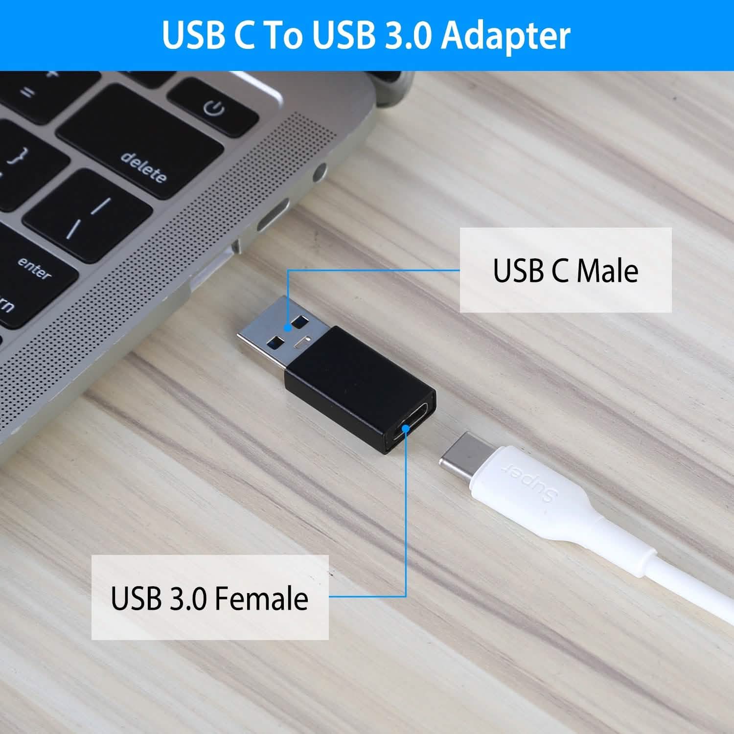 3-Packs: USB Type-C Male to USB A 3.0 OTG Male Port Converter Computer Accessories - DailySale