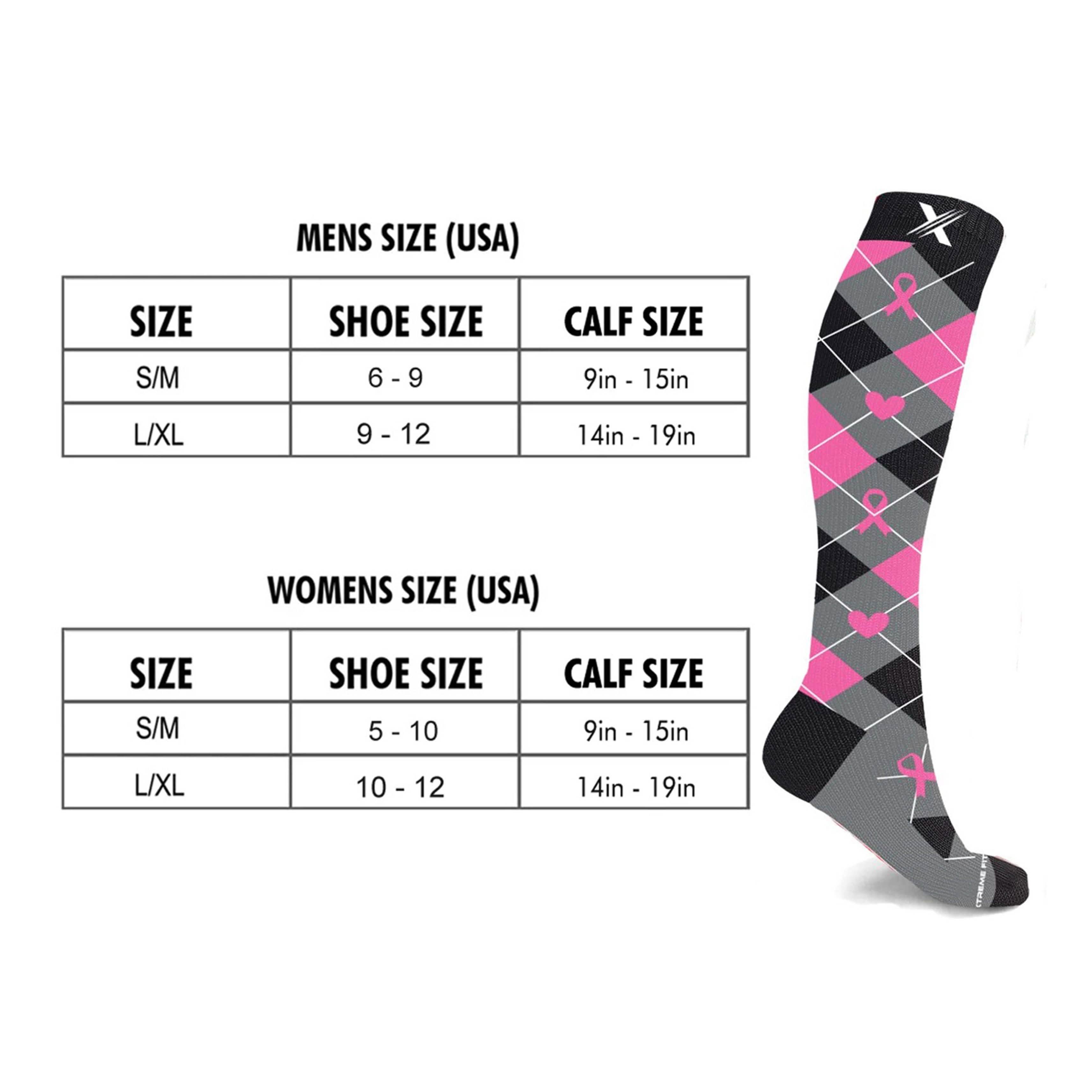 3-Pair: Breast Cancer Awareness Knee High Compression Socks Women's Shoes & Accessories - DailySale