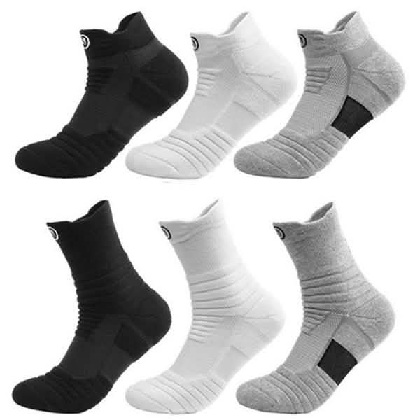3-Pair: Men's Thick Towel Bottom Breathable Sweat-absorbent Outdoor Sports Running Socks Elite Basketball Sports Socks Women's Shoes & Accessories - DailySale