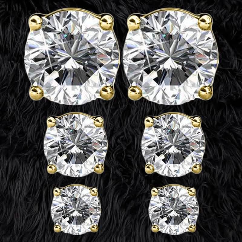 3-Pairs: Elements of Love Crystal Stud Earrings Jewelry - DailySale