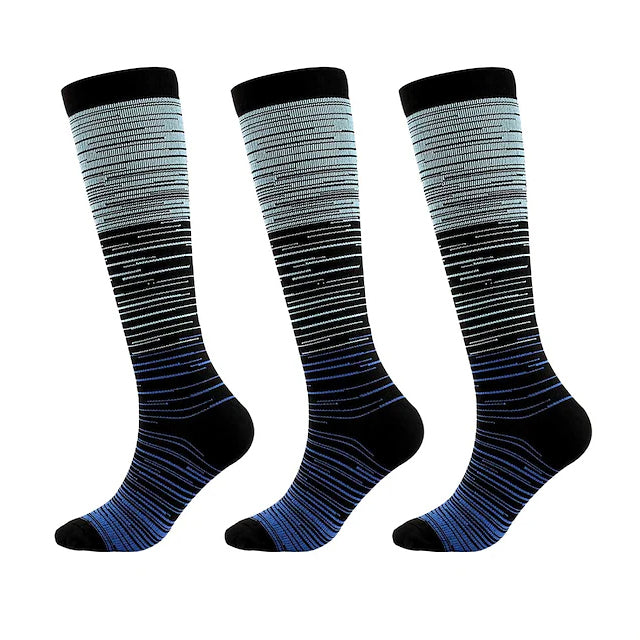 3-Pairs: Gradient Compression Socks Wellness Dark Blue M - DailySale