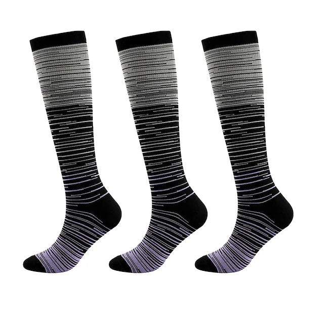 3-Pairs: Gradient Compression Socks Wellness Dark Gray M - DailySale