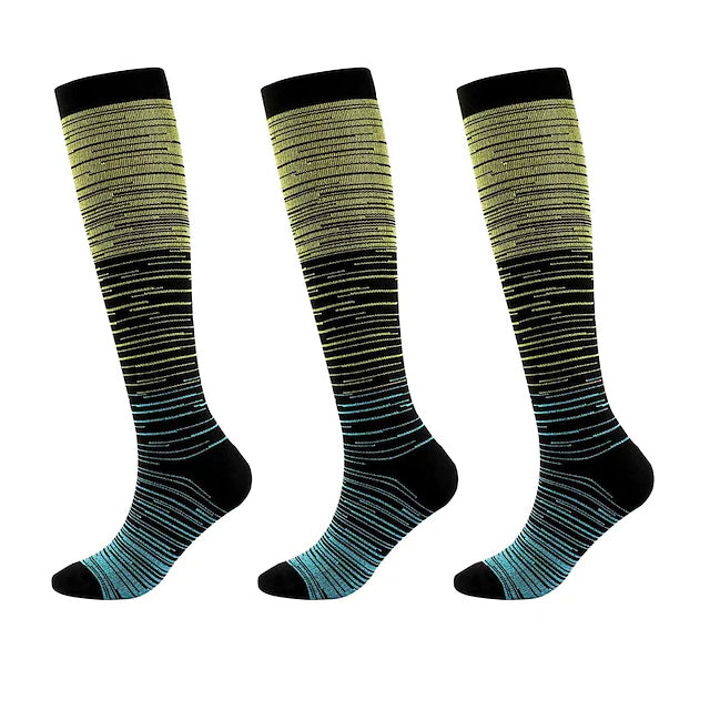3-Pairs: Gradient Compression Socks Wellness Yellow M - DailySale