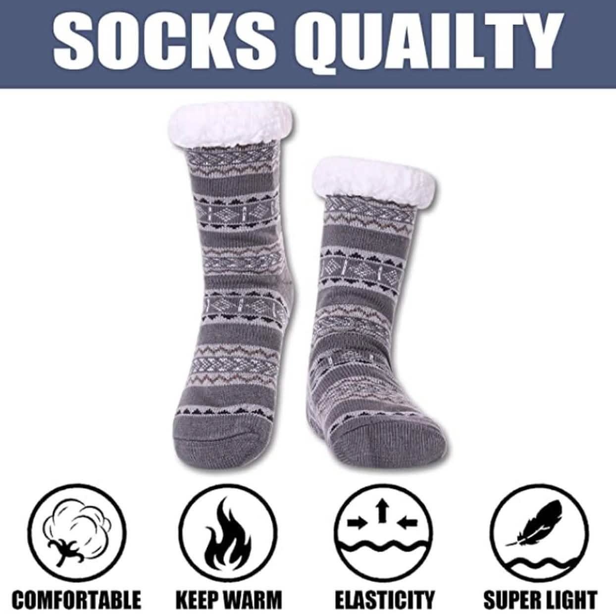 3-Pairs: Men's Assorted Soft Fluffy Sherpa Slipper Socks Men's Clothing - DailySale