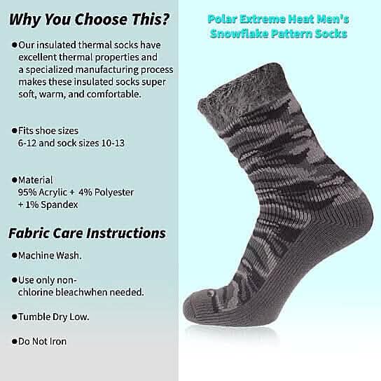 3-Pairs: Men's Insulated Thermal Soft Winter Warm Crew Socks Sports & Outdoors - DailySale