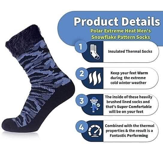 3-Pairs: Men's Insulated Thermal Soft Winter Warm Crew Socks Sports & Outdoors - DailySale