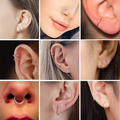 3-Pairs: Sterling Silver Small Hoop Earrings Set Earrings - DailySale