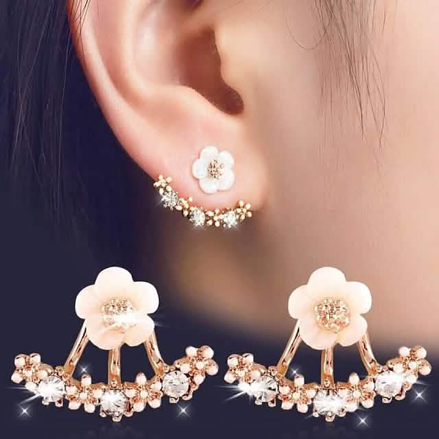 3-Pairs: Women's Crystal Flower Daisy Earrings Earrings - DailySale