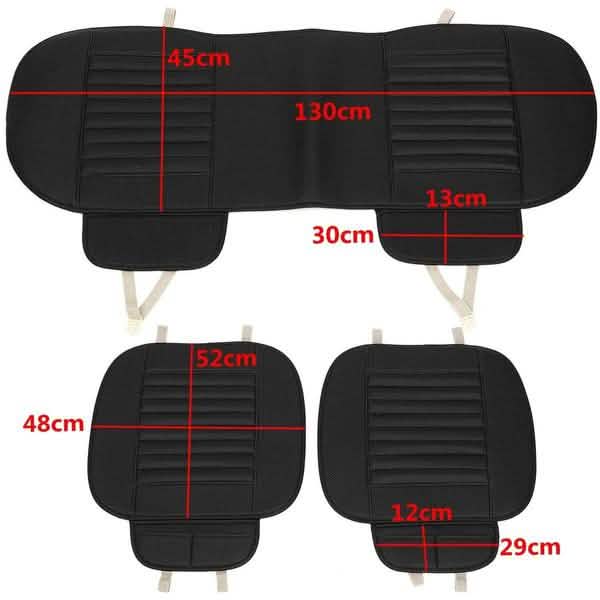 3-Piece: Breathable Bamboo PU Leather Car Seat Cover Automotive - DailySale