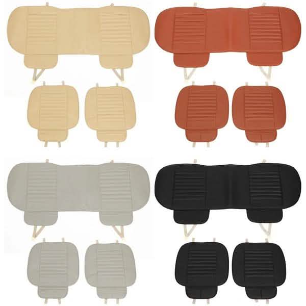 3-Piece: Breathable Bamboo PU Leather Car Seat Cover Automotive - DailySale