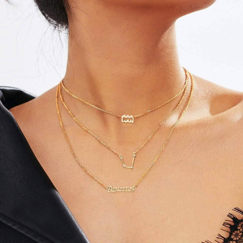 3-Piece: Constellation Zodiac Layer Necklaces Necklaces - DailySale
