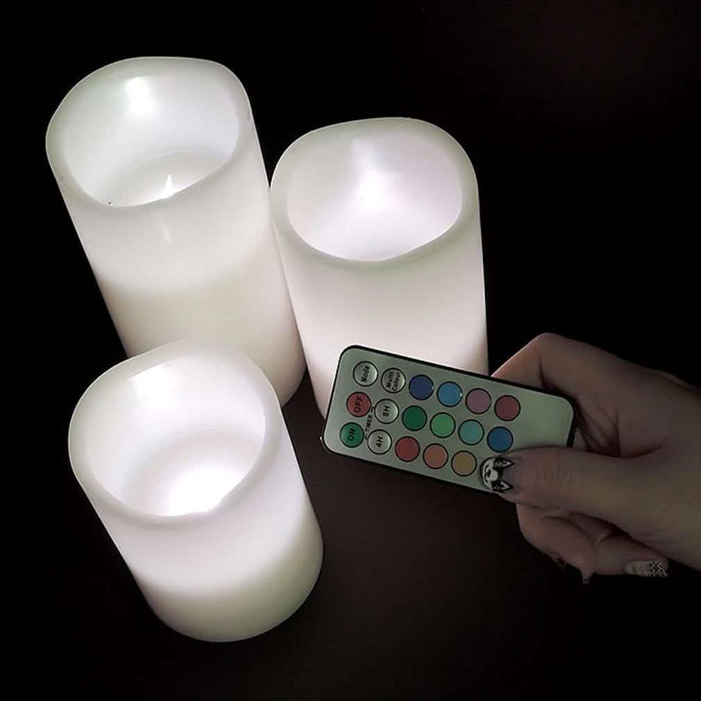 3-Piece: Flameless LED Color-Changing Candles Furniture & Decor - DailySale