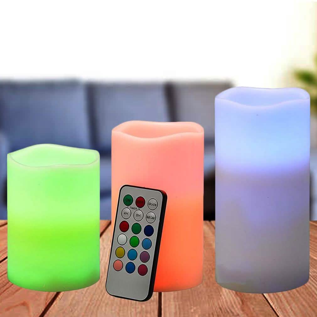 3-Piece: Flameless LED Color-Changing Candles Furniture & Decor - DailySale