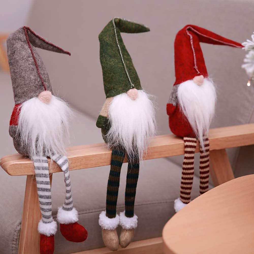 3 Piece: Handmade Sitting Long-Legged Christmas Elf Bottle Decoration Set Holiday Decor & Apparel - DailySale